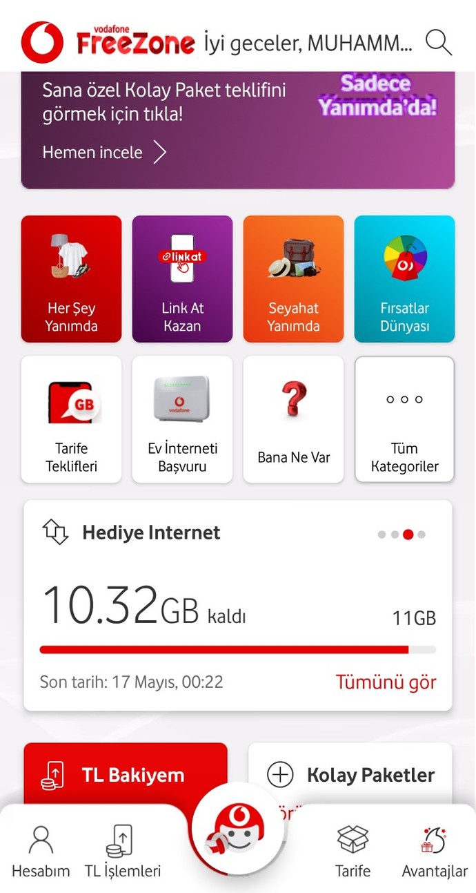 Vodafone kullanıp internetsiz olanlar bakabilir mi?