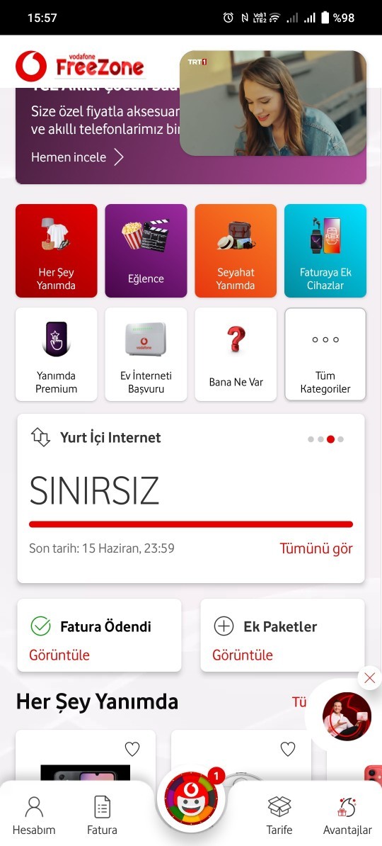 Vodafone kullanıp internetsiz olanlar bakabilir mi?