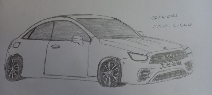 Bir arkadaşımın isteği üzerine çizdiğim Mercedes.