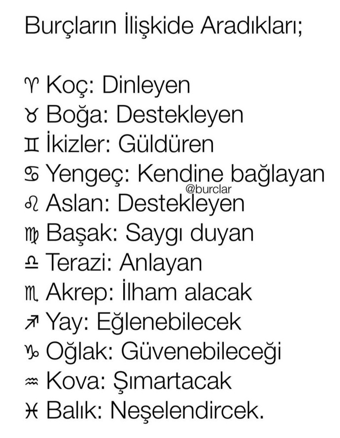 Burçların ilişkide aradıkları neler?