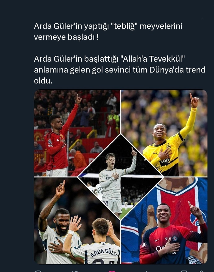 Arda Gülerin Allaha tevekkül anlamına gelen gol sevinci dünyada trend oldu! Ne düşünüyorsunuz?