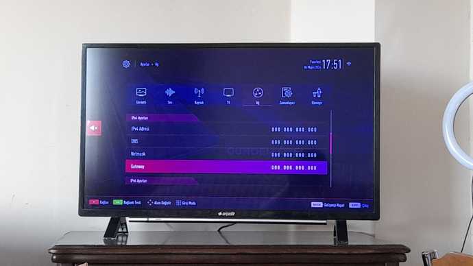 Televizyonun IP adresi sıfırlandı?
