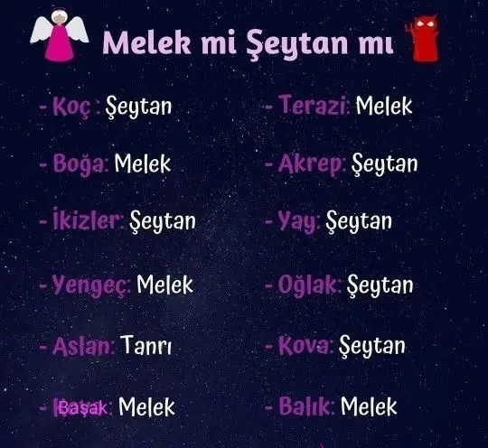 Melek misin şeytan mı?