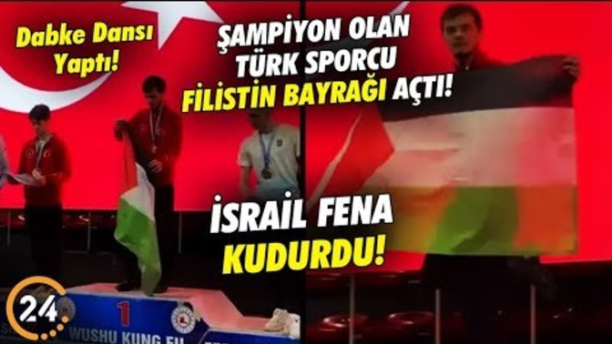 Bir Türk sporcu birincilik kürsüsünde Filistin bayrağı açarak birinciliğini kutlamış! Doğu Türkistan için neden yapılmıyor ki bu?