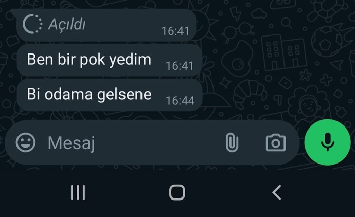 Telefonuna en son gelen mesaj kimden geldi?