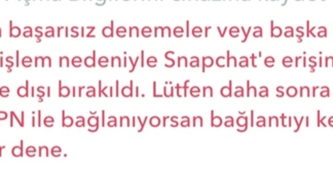 Snapchat giriş yapma sorunu?