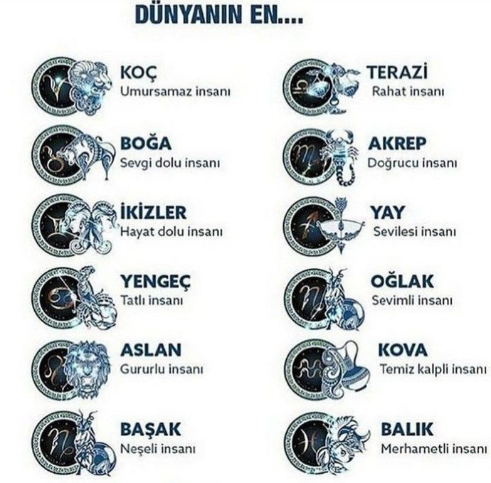 Senin burcun dünyanın en.. nesii?
