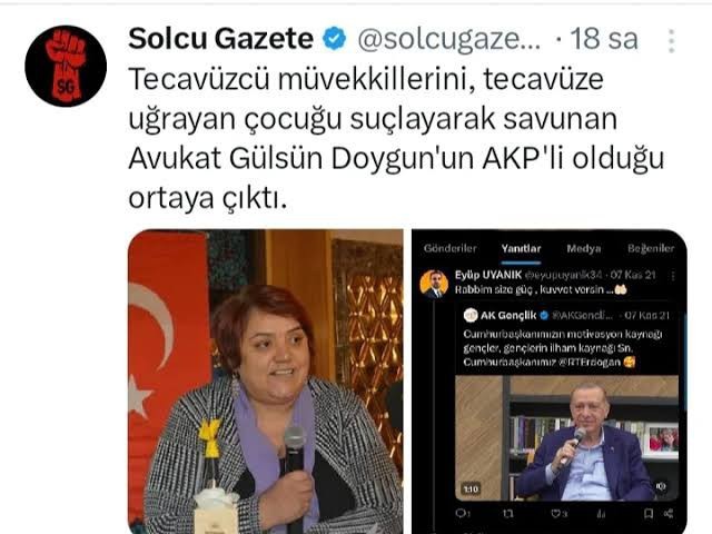 13 yaşındaki kız çoçuğu savunan Avukat, akpli çıktı. Şaşırdınız mı?