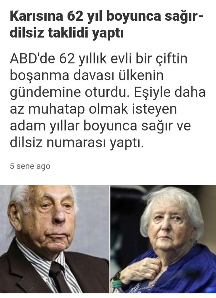 Eşinizle en fazla kaç yıl konuşmadan aynı evi paylaşırsınız, bu amca 62 yıl başarmış bunu?