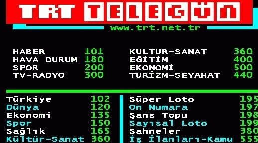 Hiç teletex kullandınız mı?