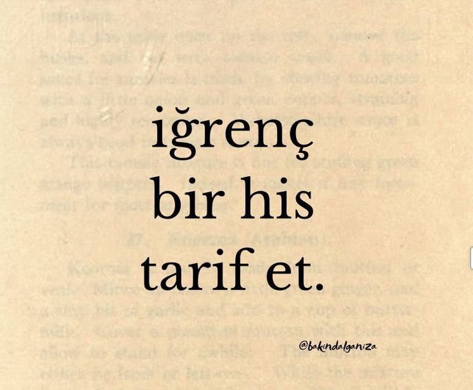 İğrenç bir his tarif et?
