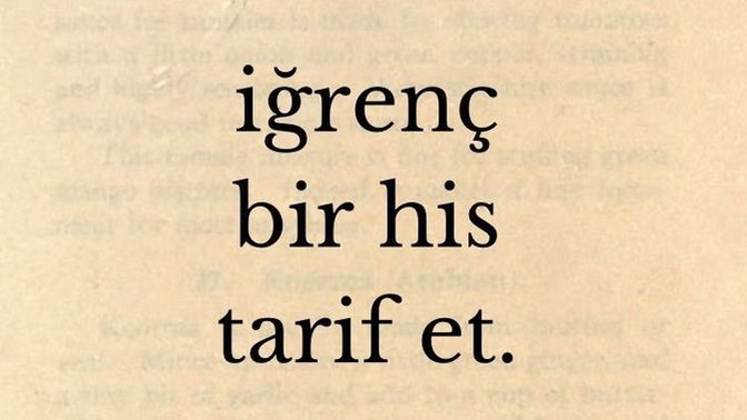 İğrenç bir his tarif et?