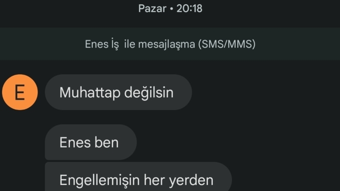 Eski sevgilim yazmış?