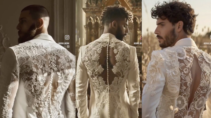 Adeta gelinlik gibi! 👰♂️ Damatlık ceket modellerini nasıl buldunuz?