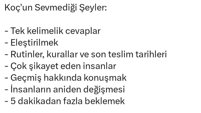 Burcunuza göre sevmediğiniz şeyler nelerdir?