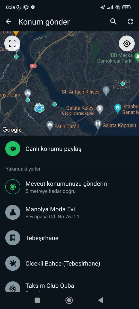 Olduğum yere konum atmak için wpde hangisini tıklamalıyım?