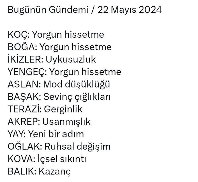 Burcunuza göre bugün gündeminizde ne vaar?