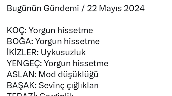 Burcunuza göre bugün gündeminizde ne vaar?