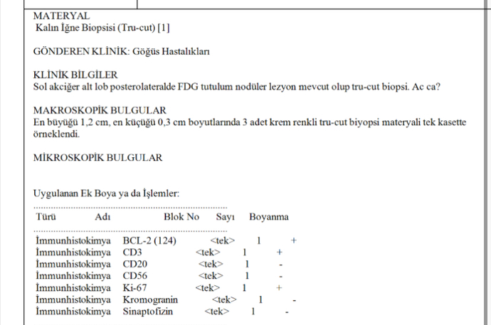 Patoloji göğüs hastalıkları doktoru veya anlayan biri var mı?