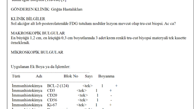 Patoloji göğüs hastalıkları doktoru veya anlayan biri var mı?
