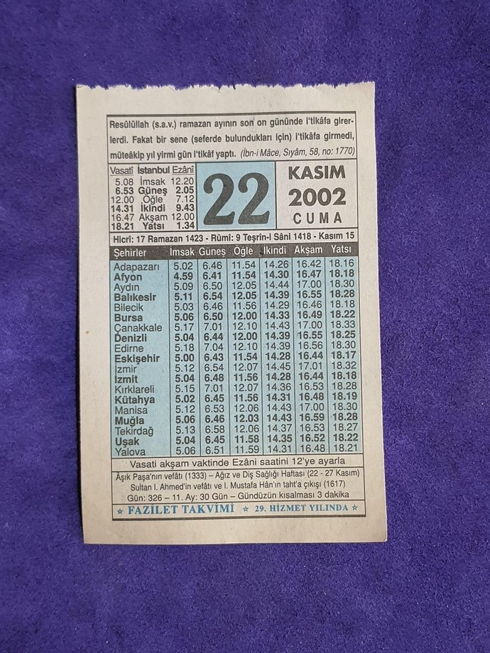 Bu tarihte kaç yaşınızdaydınız?