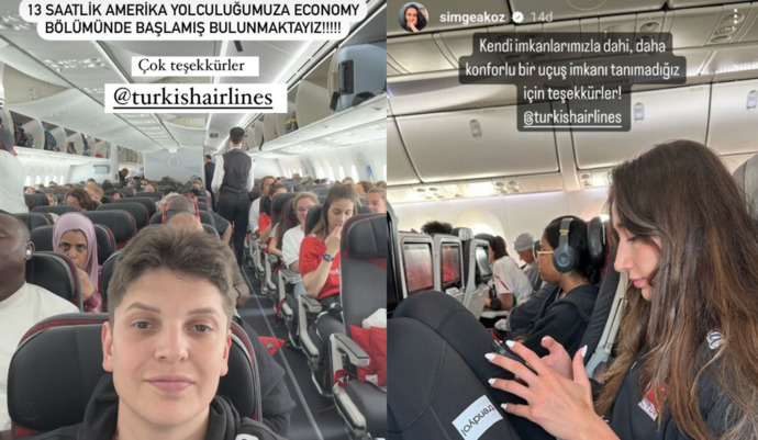 Amerika uçuşunu ekonomi bölümünde yapan Ebrar Karakurt, THYye tepki gösterdi. THY, Filenin Sultanlarına neden özel uçak vermedi?