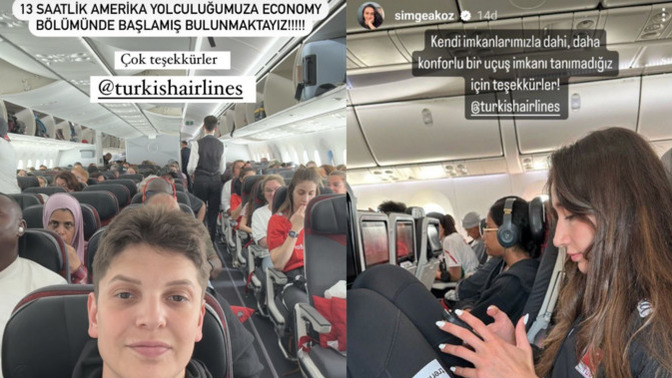 Amerika uçuşunu ekonomi bölümünde yapan Ebrar Karakurt, THY'ye tepki gösterdi. THY, Filenin Sultanları'na neden özel uçak vermedi?