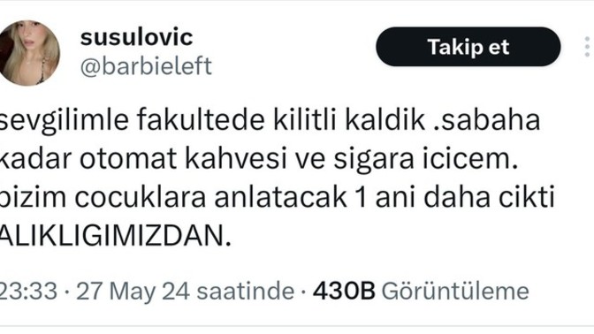 Sevgilinizle bir yerde kilitli kalmak ister miydiniz?