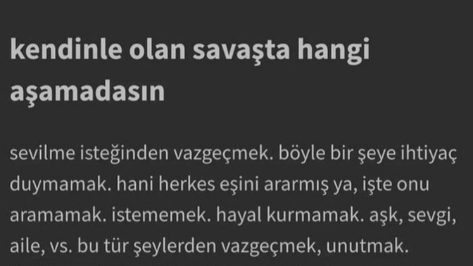 Kendinizle olan savaşta hangi aşamadasınız?