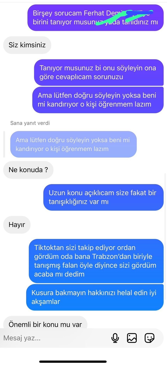 Karşı tarafın attığı mesaj size inandırıcı geldi mi?