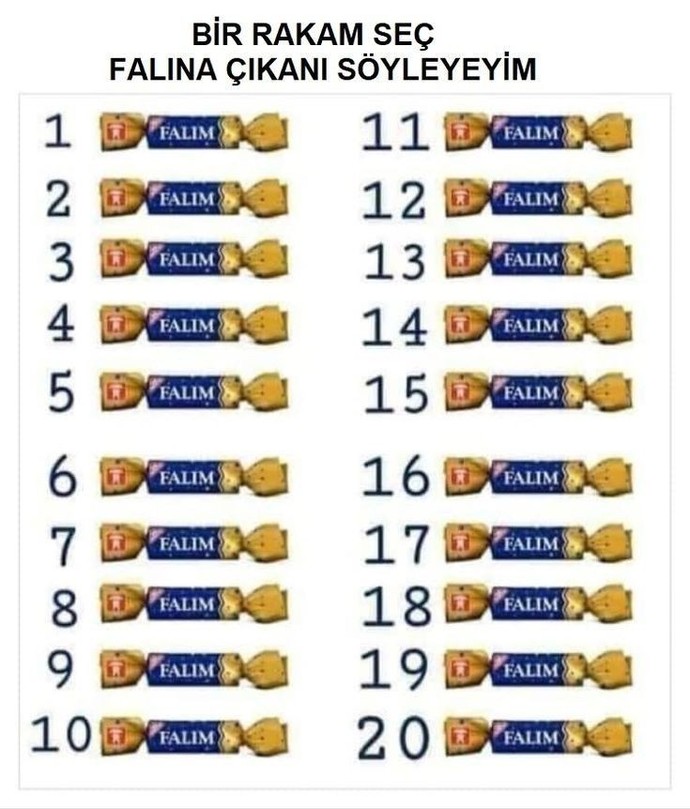 Bir rakam seç falına çıkanı söylim mi?