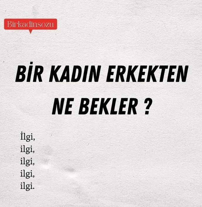 Bir kadın erkekten ne bekler?