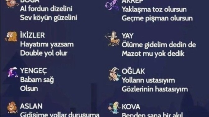 Burcunuza göre kamyon arkası yazıları?