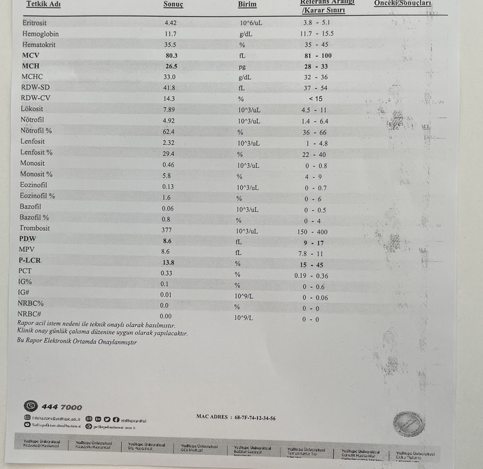 Kan tahlili sonucunu anlayabilen var mı?