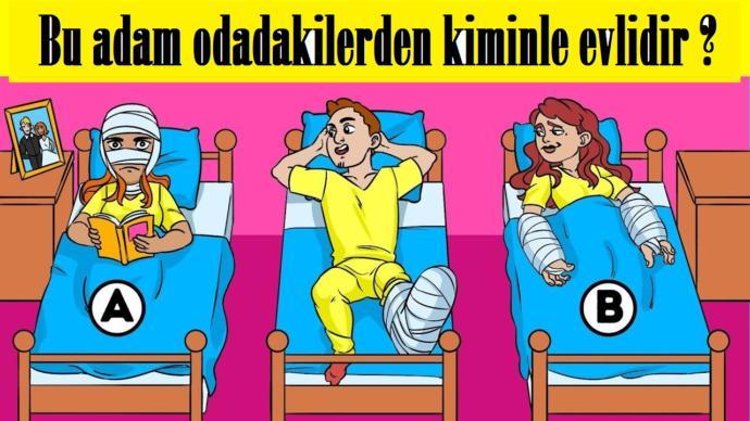 Sizce bu adam odadakilerden hangisiyl evlidir?