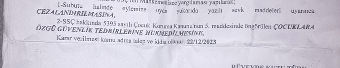 Mahkeme kararı (ne olduğunu anlayamadım lütfen bilen birisi cevap versin)?