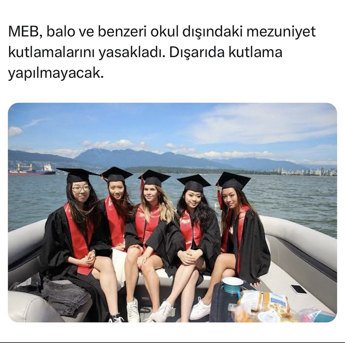 MEB, dışarıda yapılan mezuniyet kutlamalarını yasaklamış. Sizce dışarıda kutlama olmamalı mı?