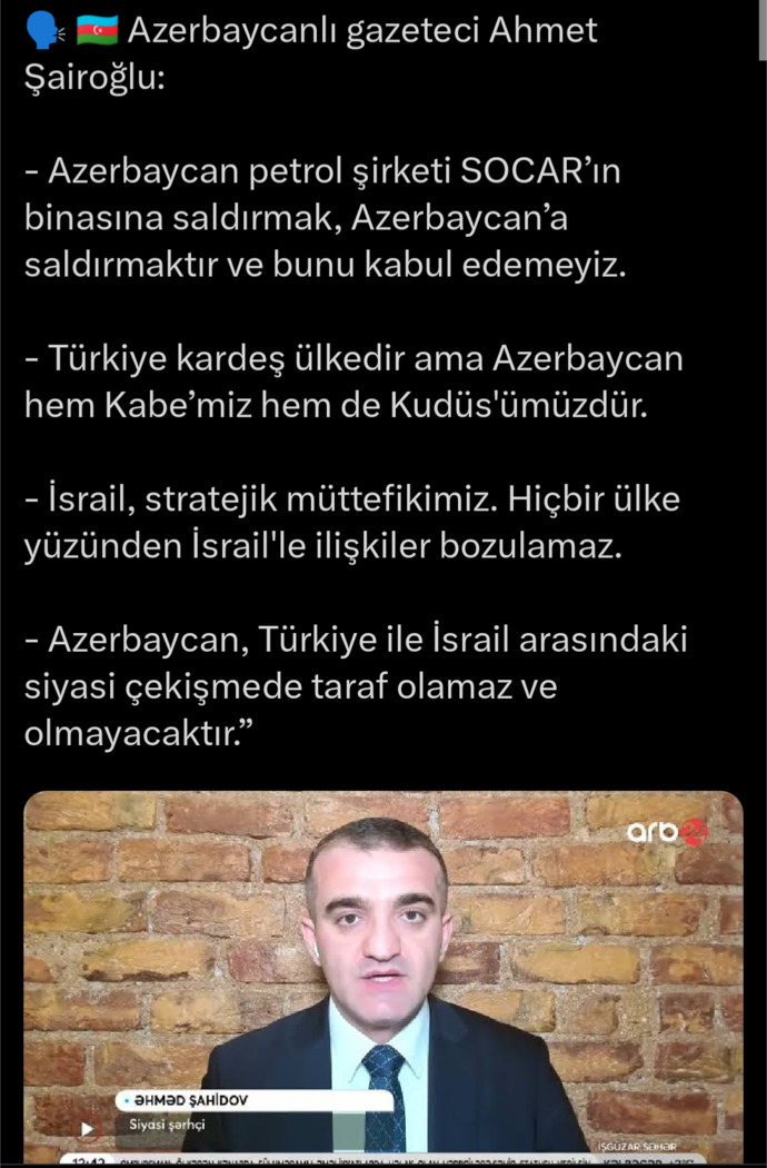 Sizce, Türkiye ile İsrail bir savaşa girerse, Azerbaycan hangi tarafı destekler?