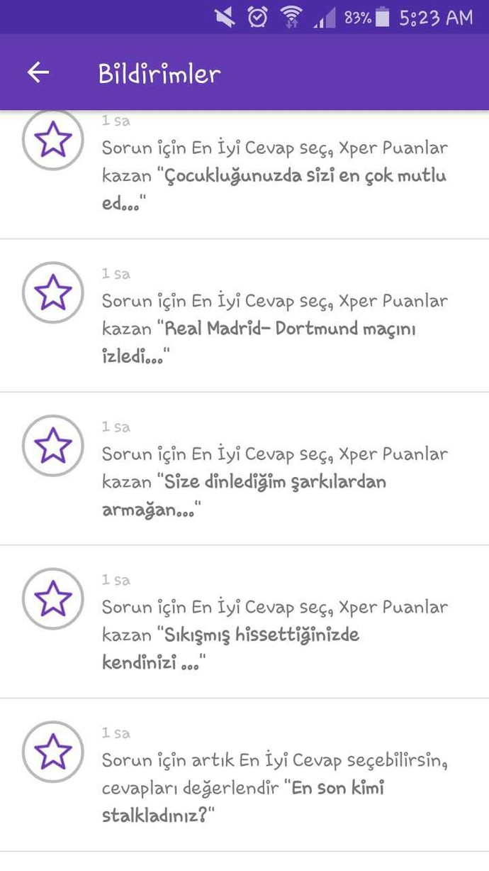 En son kimden üst üste bildirim aldınız?