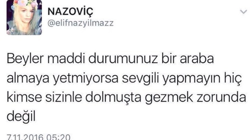 İşi gücü iyi ama evi ve arabası olmayan erkekle sevgili olunur mu?