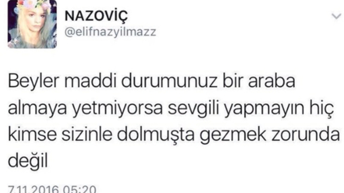 İşi gücü iyi ama evi ve arabası olmayan erkekle sevgili olunur mu?