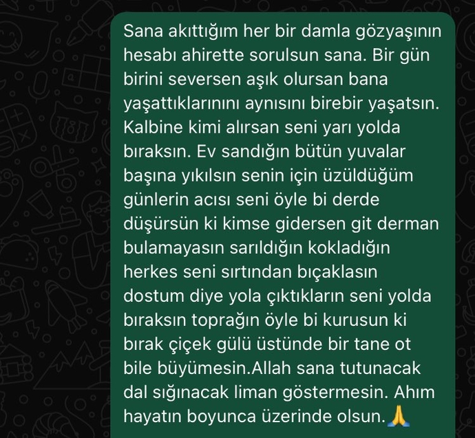 2 ay boyunca bana ümit verdi buluştuk sana karşı bir şey hisstmedim dedi beni ortada bıraktı canım acıyor?