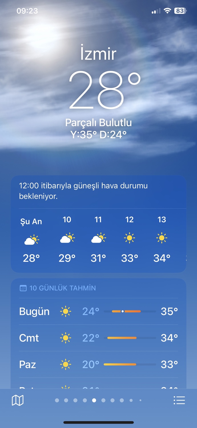 Sizde hava kaç derece?