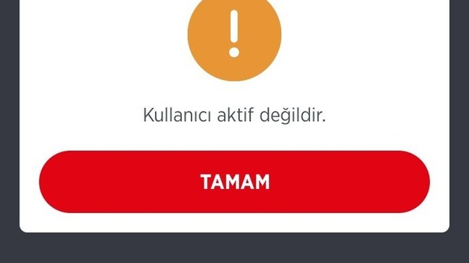 Kullanıcı aktif değil?