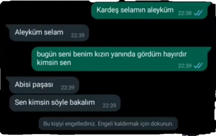 Yanlışlıkla kızın abisine yazdım napim?
