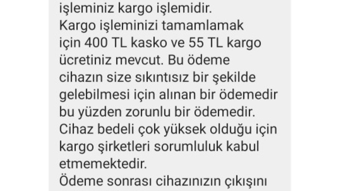 İnstagram Çekilişinden Iphone 15 kazanmışım ama kargo ücreti isteniyor napsam?