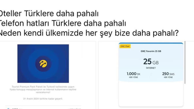 Turkcell turistlere ucuz Türklere pahalı tarifeler sunuyor! Ne düşünüyorsunuz?