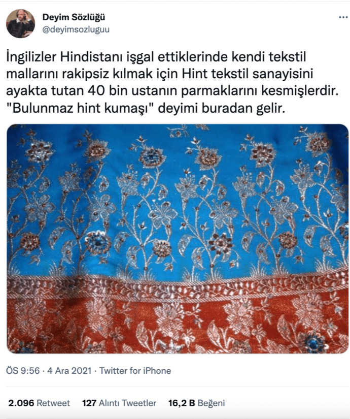 Site de kendini Hint kumaşı olarak gören var mi?