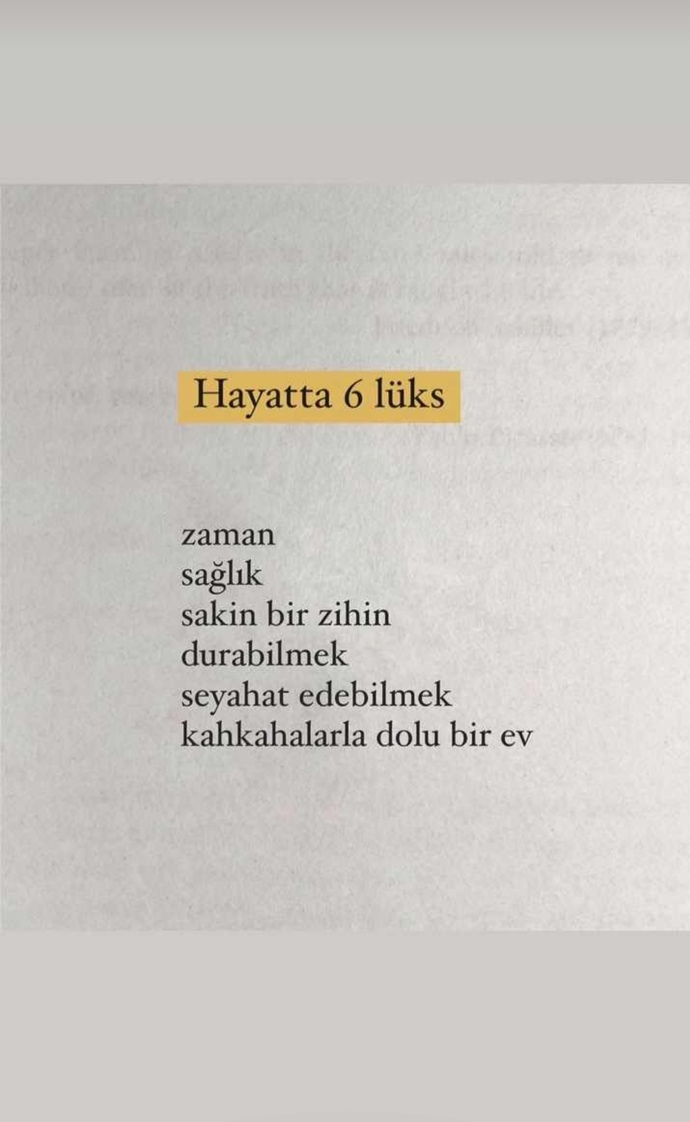 Hayattaki lüksleriniz neler?