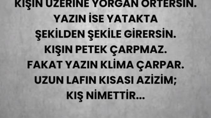 Serin kış günlerini özlediğiniz oluyor mu?